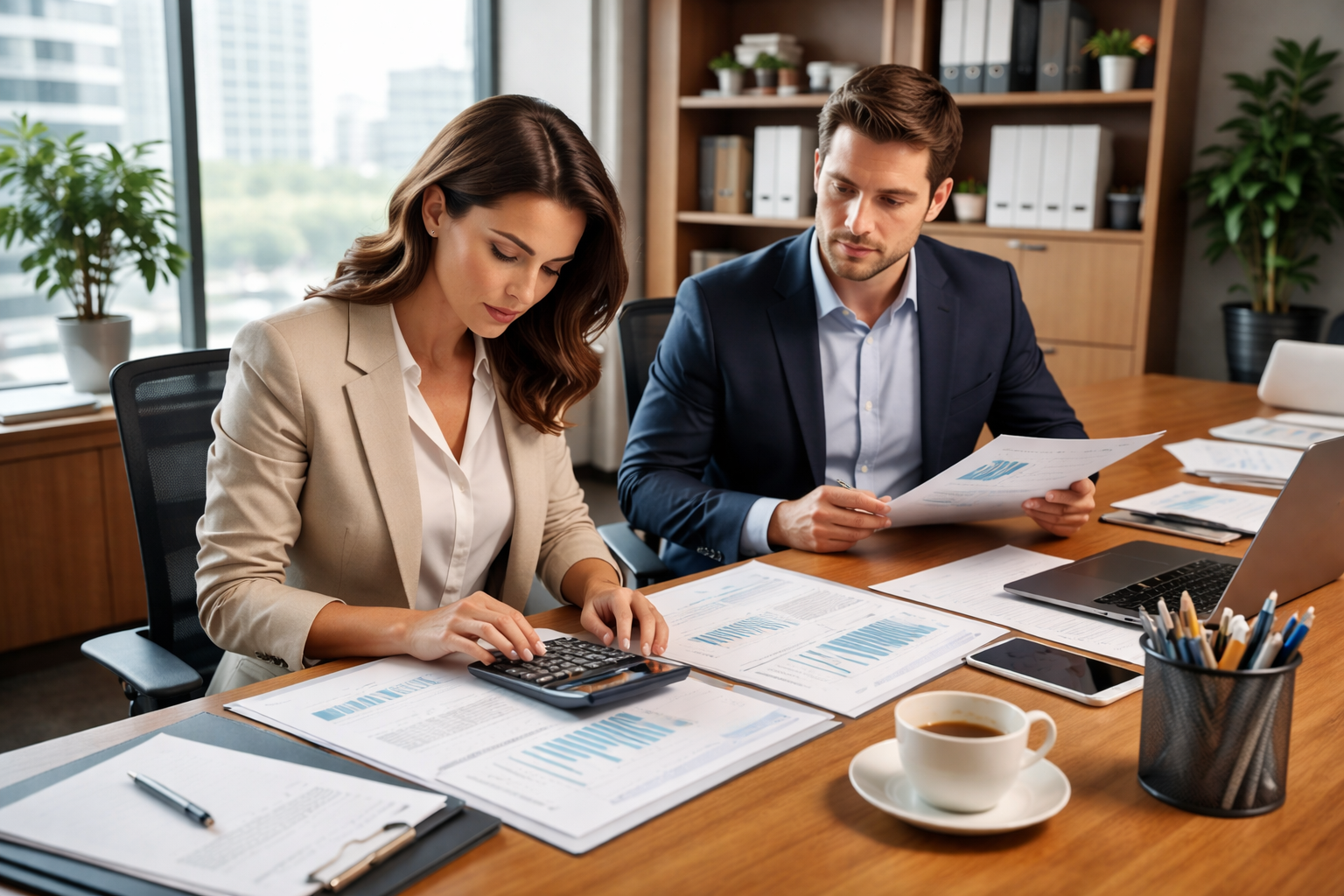Equipo contable trabajando en gestión tributaria